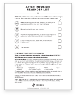 Cover image of the UPLIZNA Post-Infusion Checklist for patients